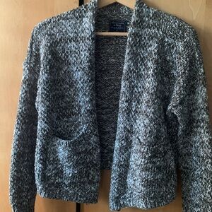 Abercrombie marbled cropped knit open Cardigan Sweater